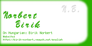 norbert birik business card